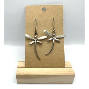 Vintage 925 Sterling Seed And Sage Made in Mexico HOB Dangle Dragonfly Earrings
